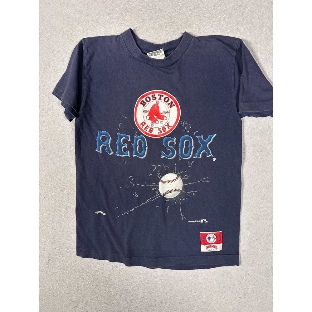 Vtg 90s Boston‎ Red Sox Single Stitch Kid M 10-12 Baseball T Shirt USA Cotton